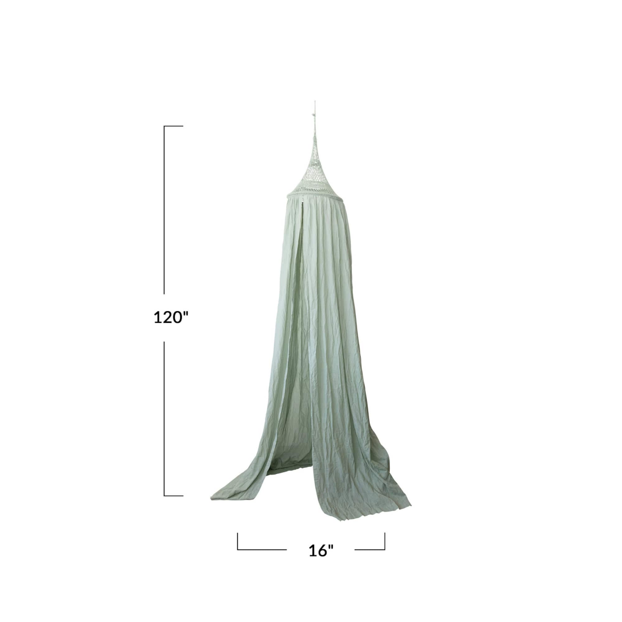 Hello Honey® Mint Hand-Woven Cotton Crocheted Canopy